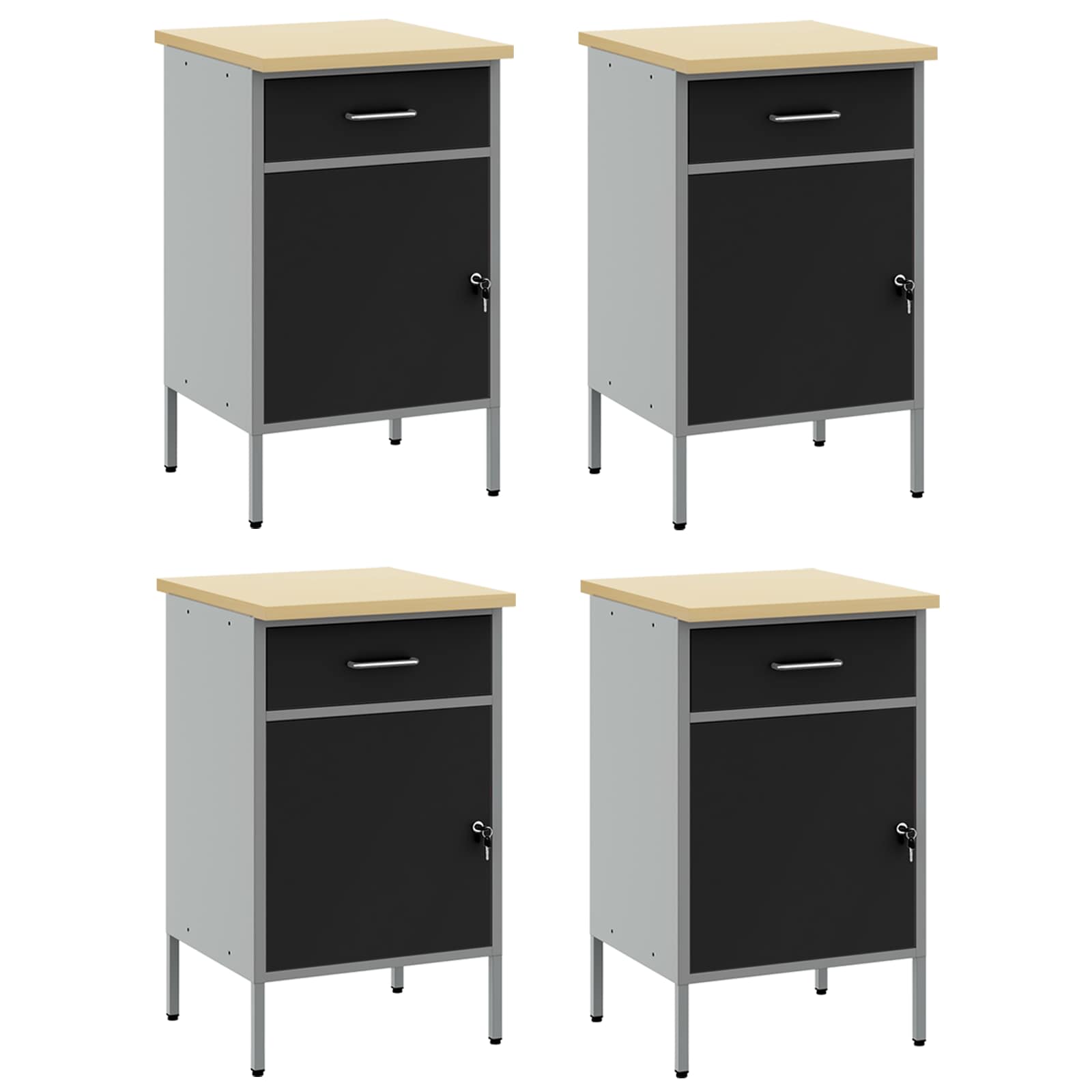Werkbank mit Schubladen 2 pcs Rot und Grau 100 x 55 x 85 cm