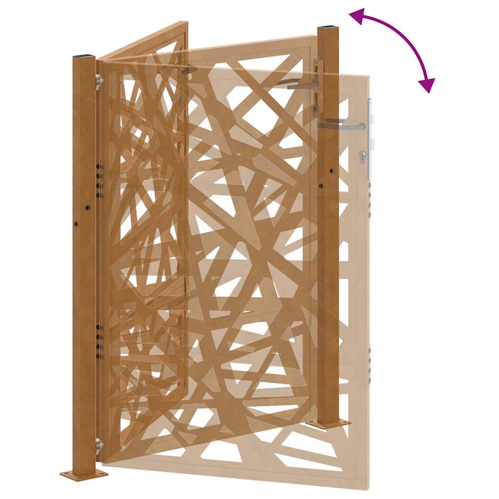 Gartentor Schwarz 100x100 cm Stahl Lichtdesign
