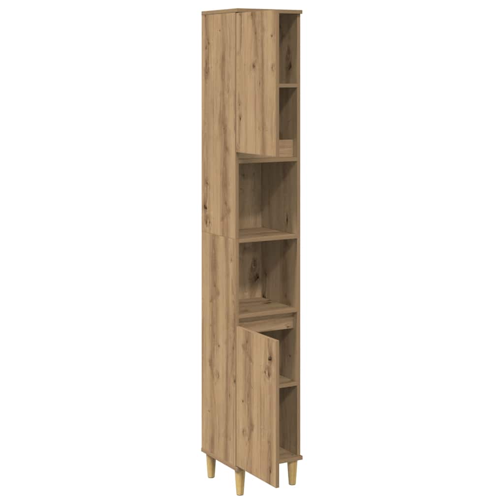 Badschrank Weiß 30x30x190 cm Holzwerkstoff