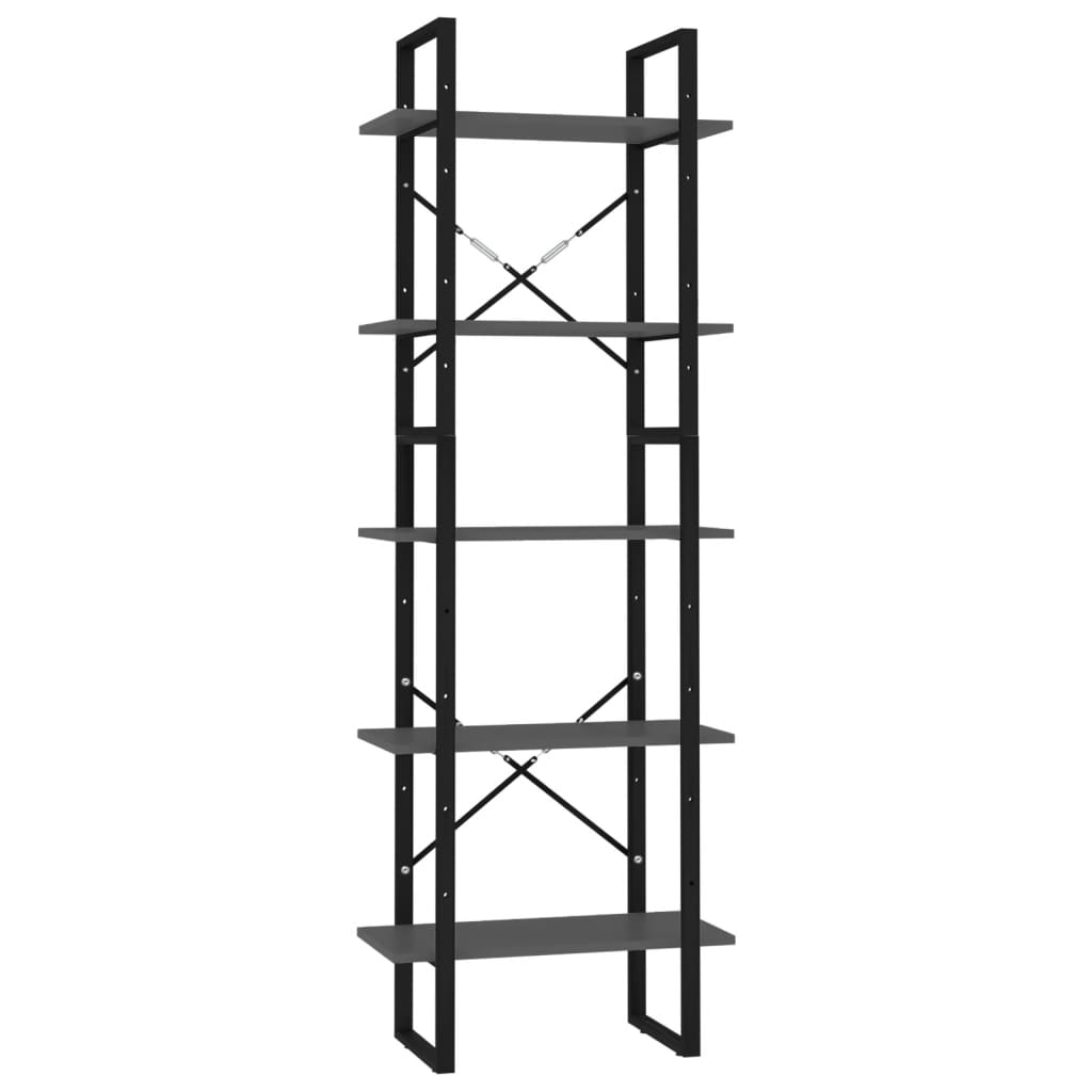 Bücherregal 5 Fächer Weiß 40x30x175 cm Holzwerkstoff