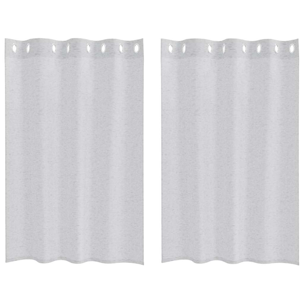 Voile-Vorhang mit Vorhängen 2 pcs Weiß 140 x 140 cm Polyester