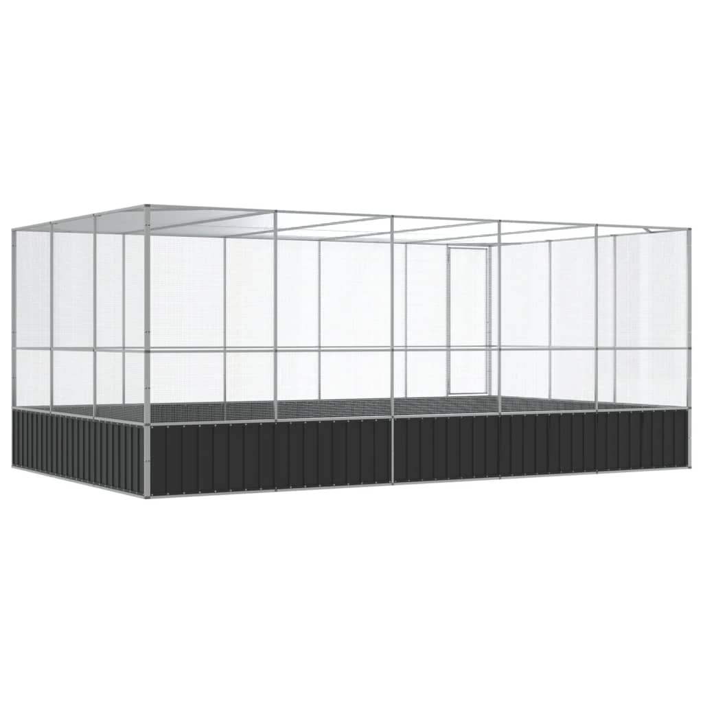 Voliere Silbern 210,5x107x212 cm Stahl