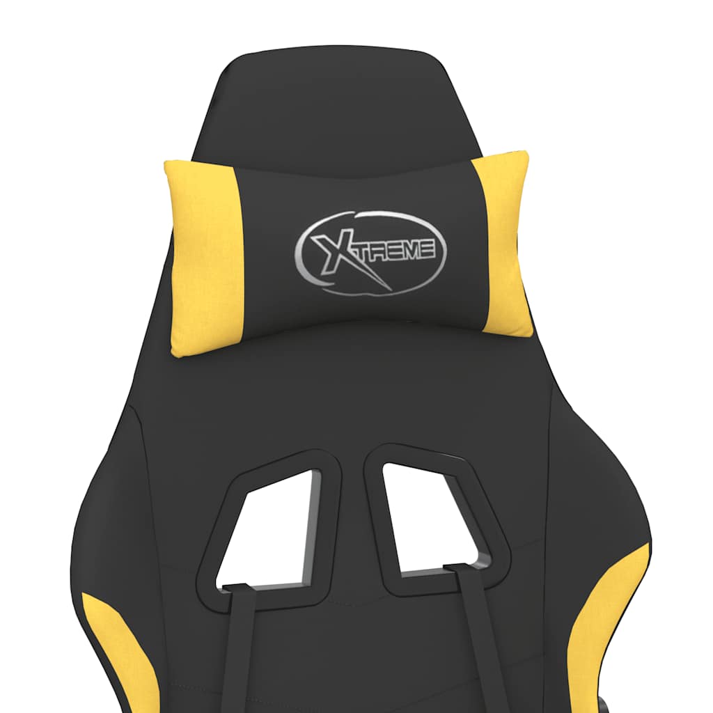 Gaming-Stuhl mit Massagefunktion Schwarz und Creme Stoff