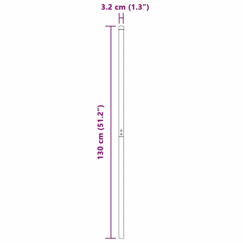 Zaunpfosten 2 pcs Grün 50 cm Pulverbeschichteter Stahl