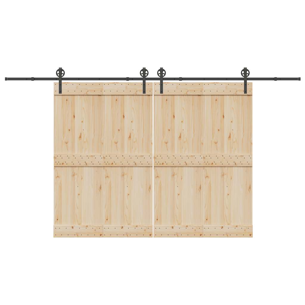Schiebetürbeschlag-Set 366 cm Stahl Schwarz
