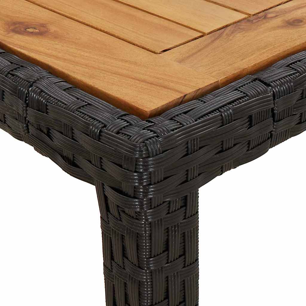 Gartentisch 150x90x75 cm Hartglas und Poly Rattan Grau