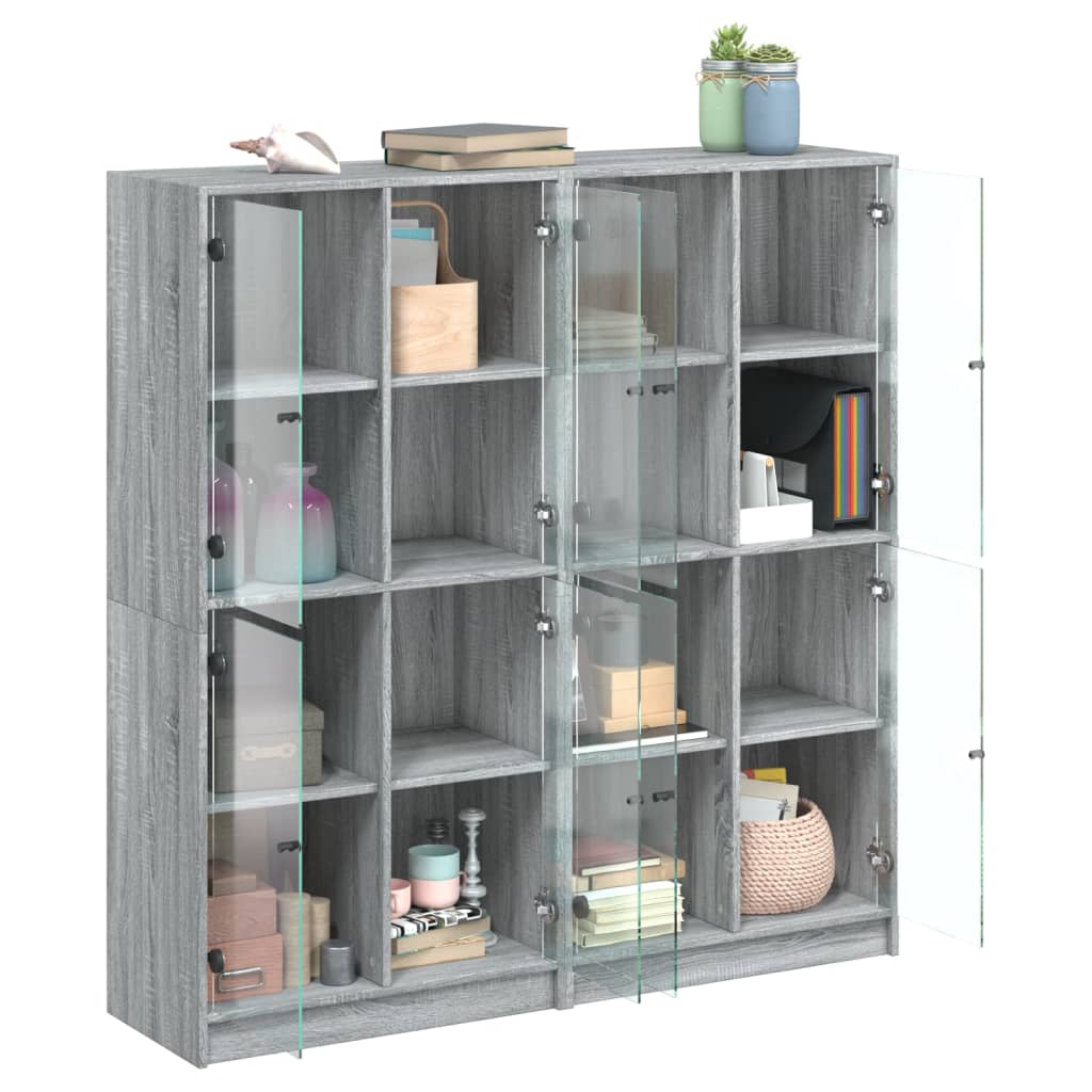 Bücherschrank mit Türen Weiß 136x37x142 cm Holzwerkstoff