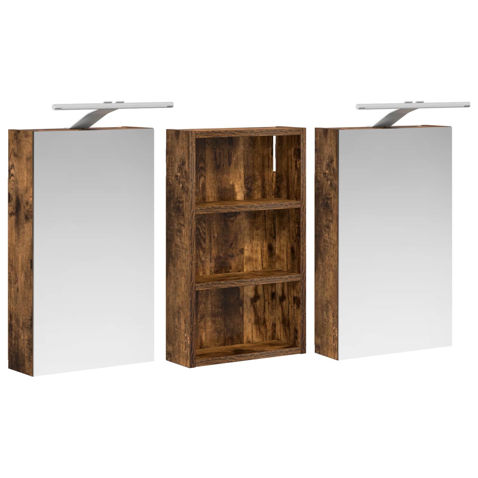 Badezimmerschrank-Set 3 pcs 80 x 10,5 x 50 cm Holzwerkstoff
