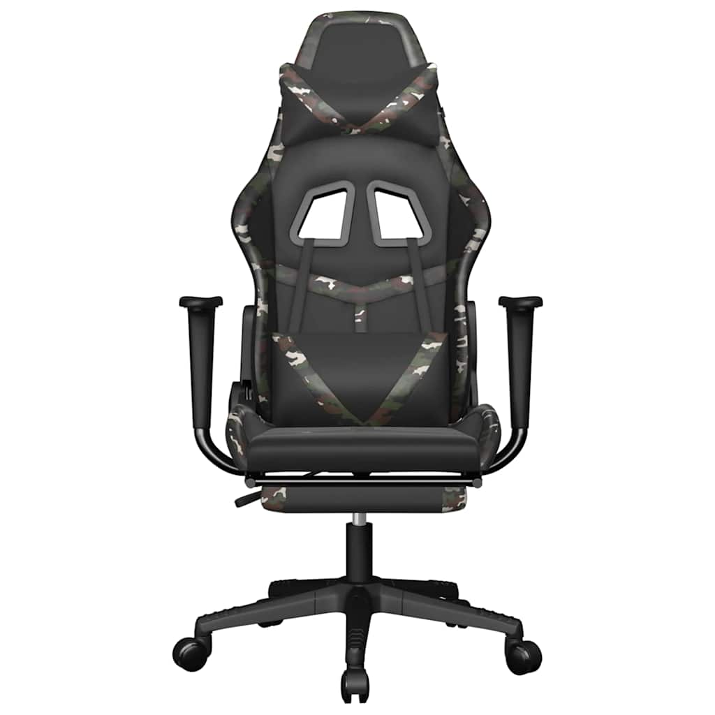 Gaming-Stuhl mit Massagefunktion Schwarz und Grün Kunstleder