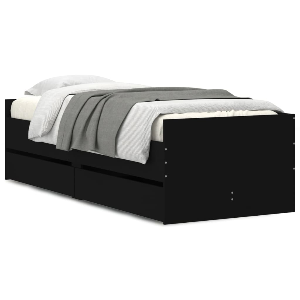 Bett mit Schubladen Braun Eiche-Optik 75x190 cm