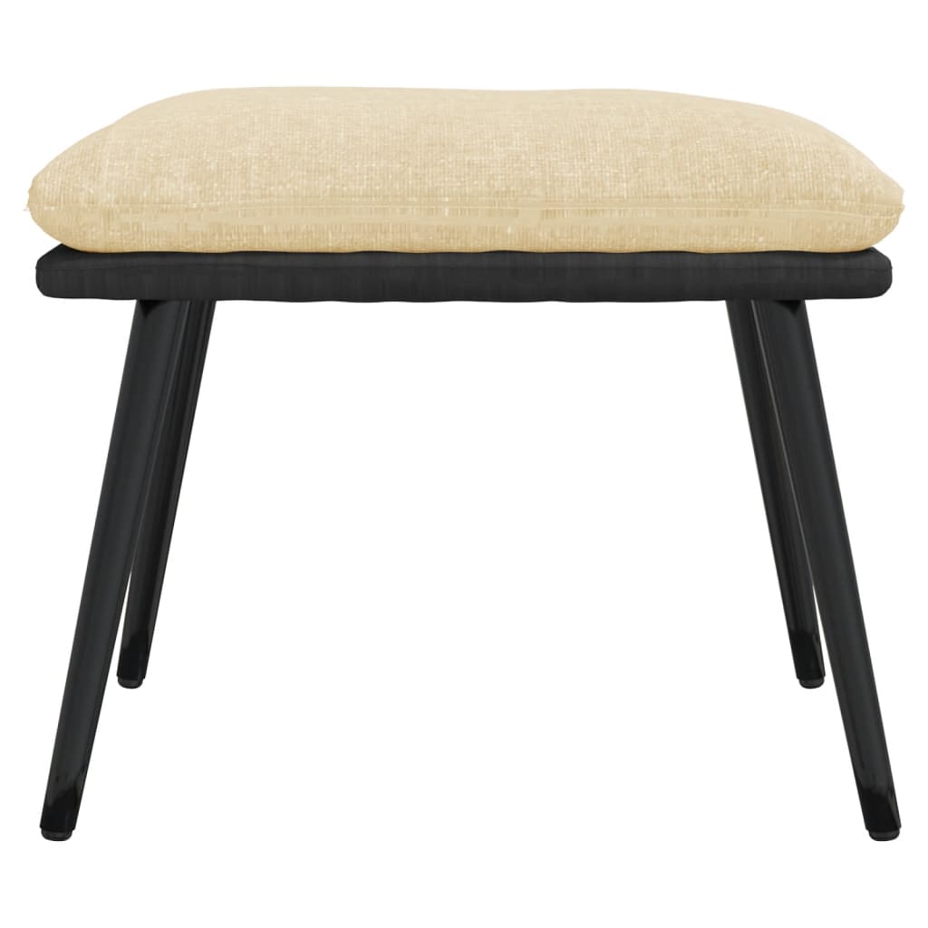 Fußhocker Hellgrau 45x29,5x35 cm Stoff und Kunstleder