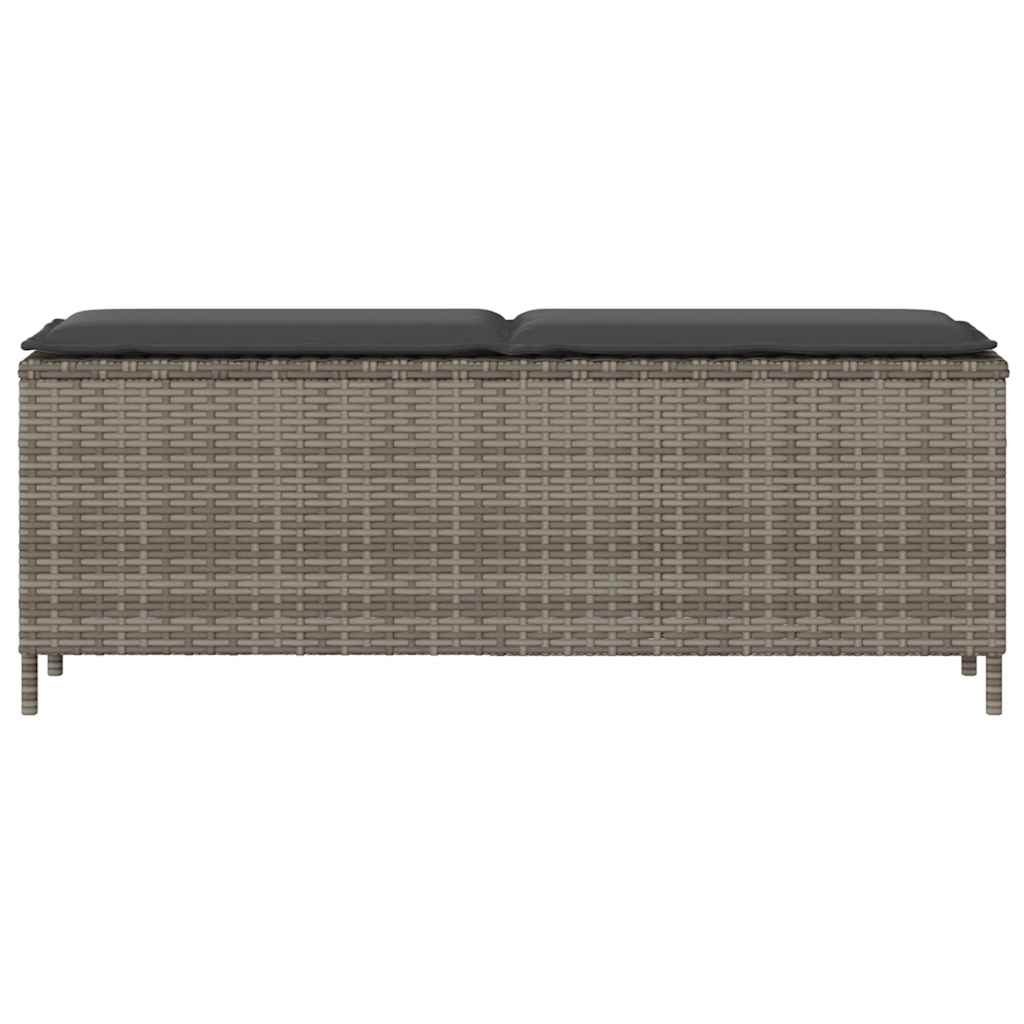Gartenbank mit Kissen Schwarz 110x30x40,5 cm Poly Rattan