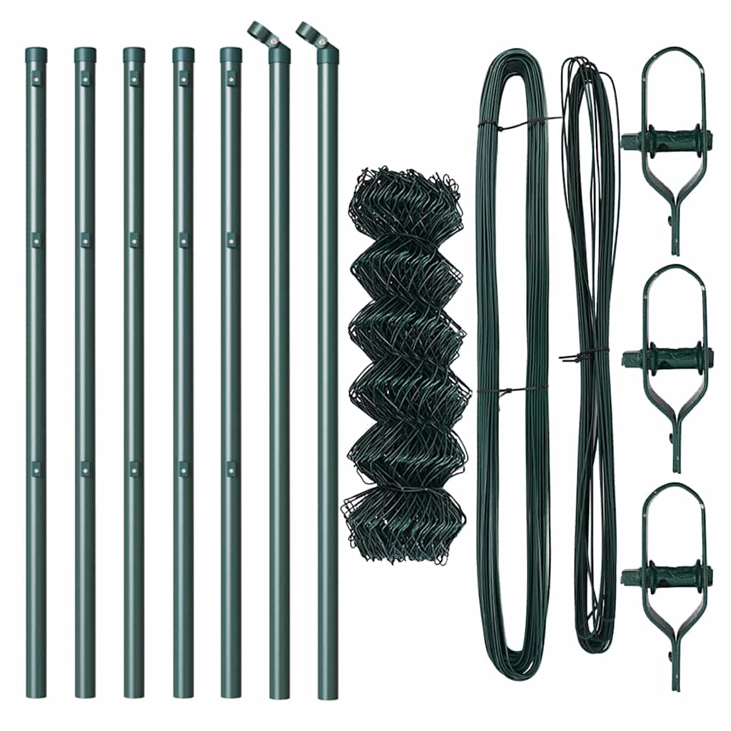 Outdoor Kettenglied-Zaun Erdfixierung 10 x 0,4 m Grün Netz