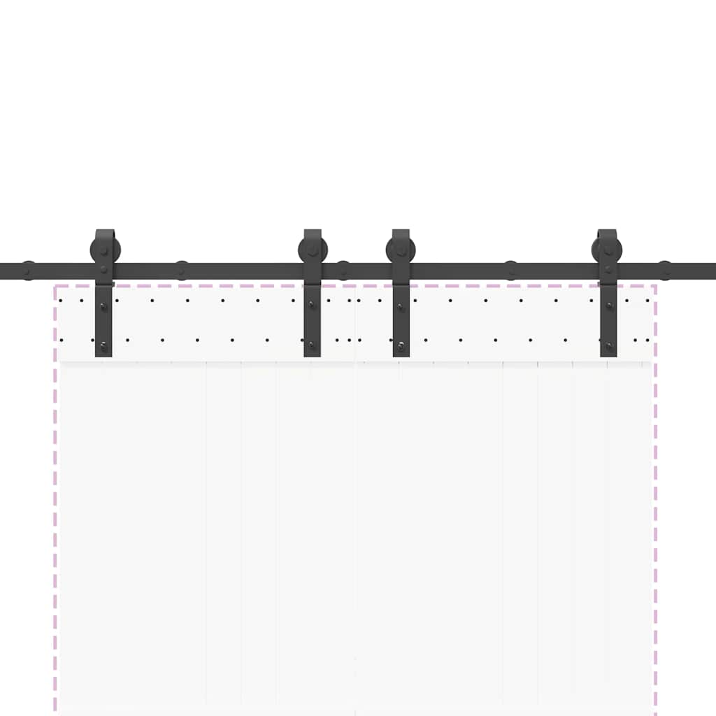 Schiebetürbeschlag-Set 183 cm Stahl Schwarz