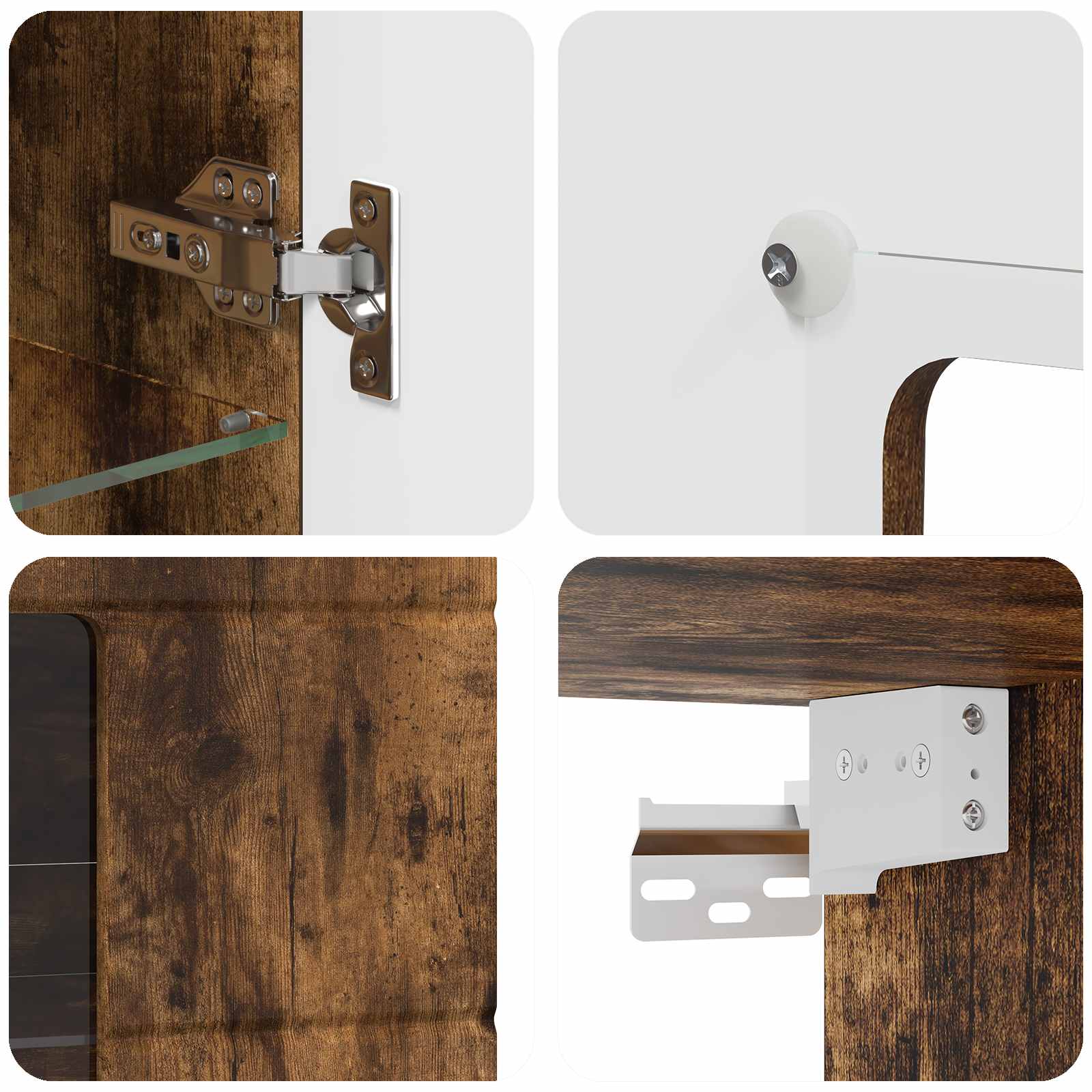 Highboard mit Regal FLORIN Weiß 60 x 35 x 182 cm Holzwerkstoff