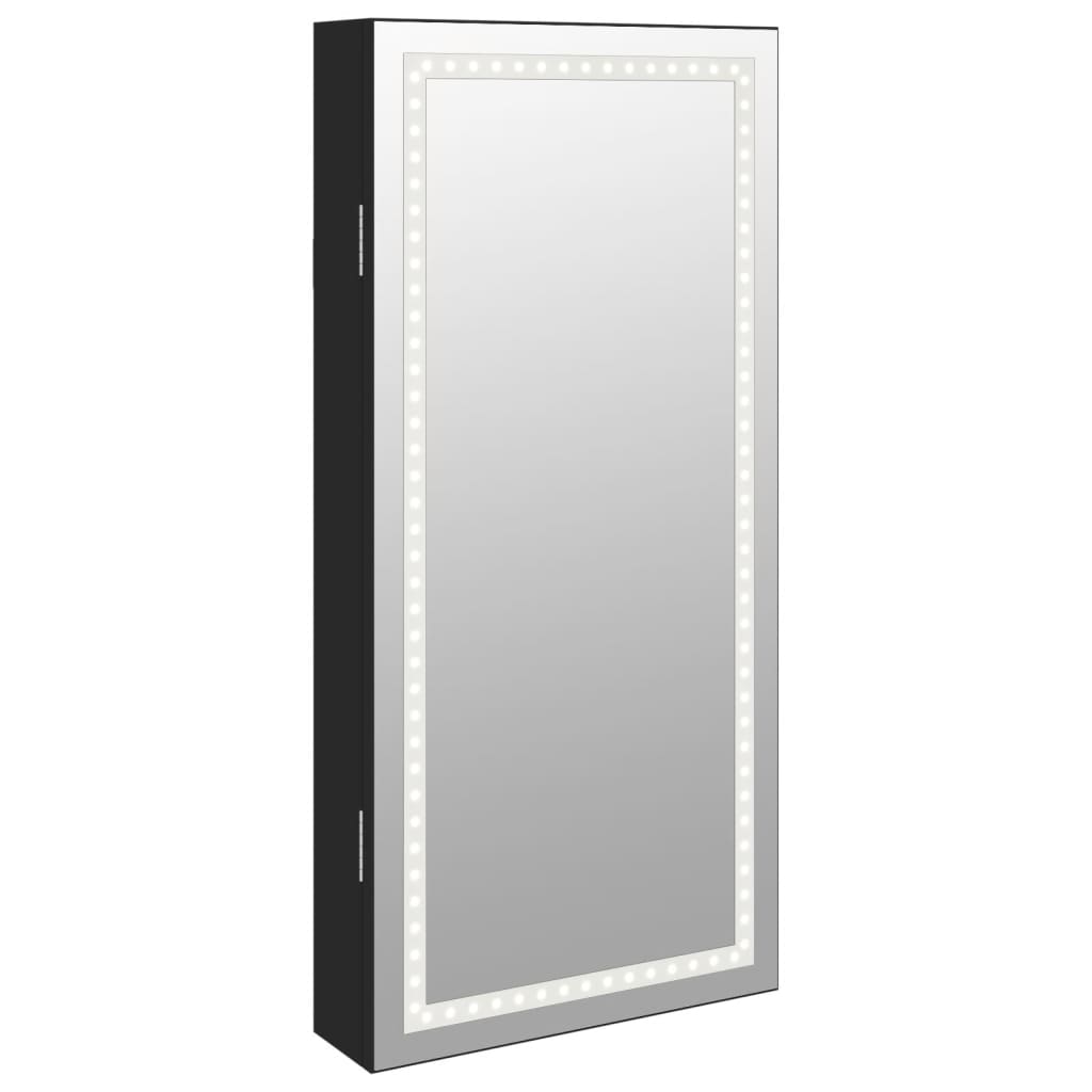 Spiegel-Schmuckschrank mit LED-Beleuchtung Wandmontage Weiß
