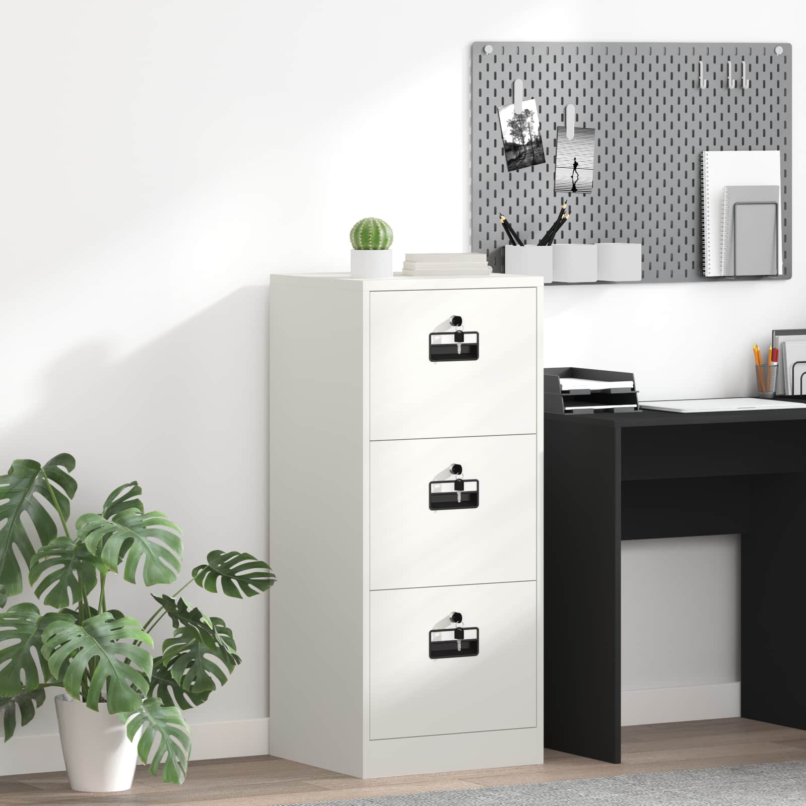 Aktenschrank 2 pcs Schwarz 44 x 50 x 139 cm Kaltgewalzter Stahl