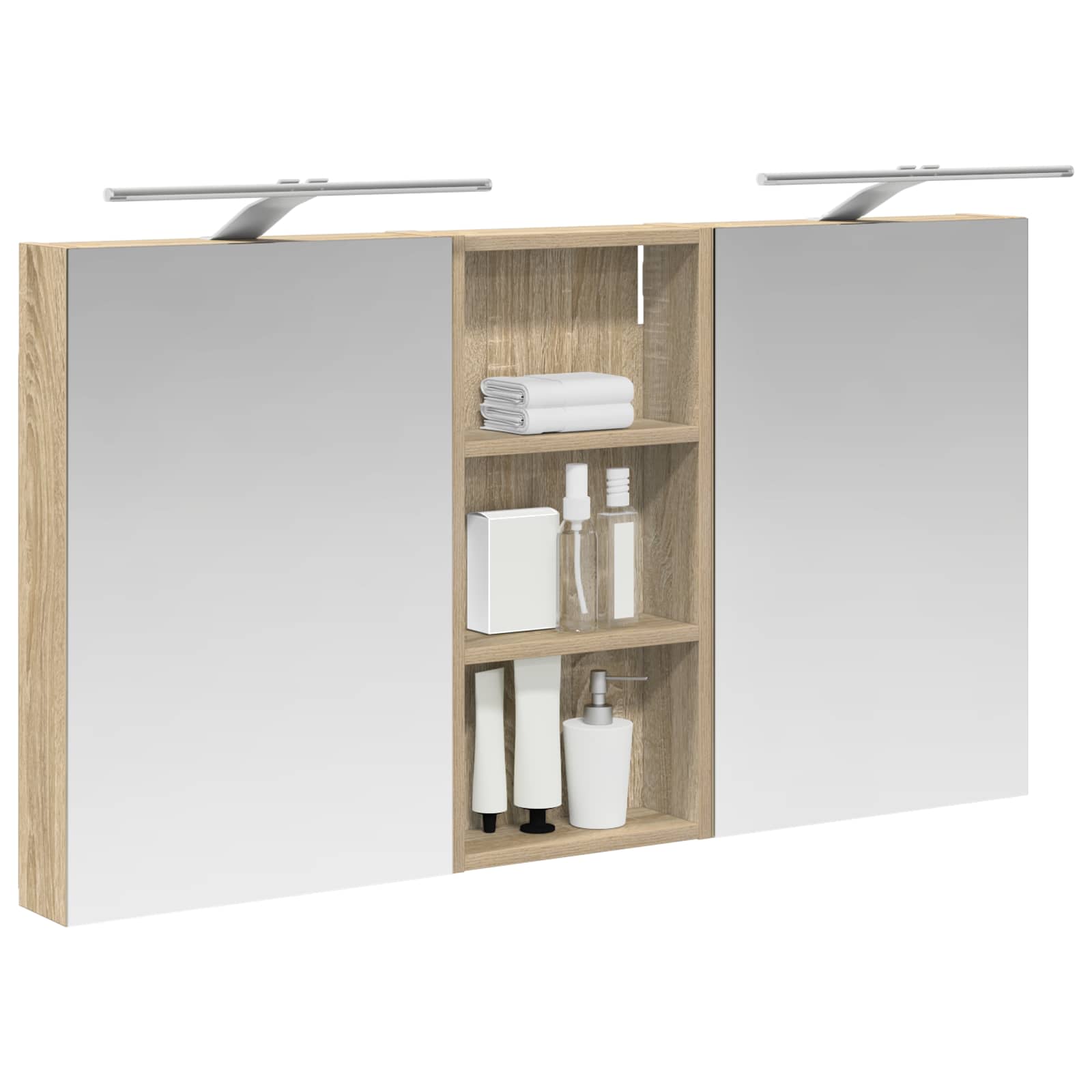 Badezimmerschrank-Set 3 pcs 80 x 10,5 x 50 cm Holzwerkstoff