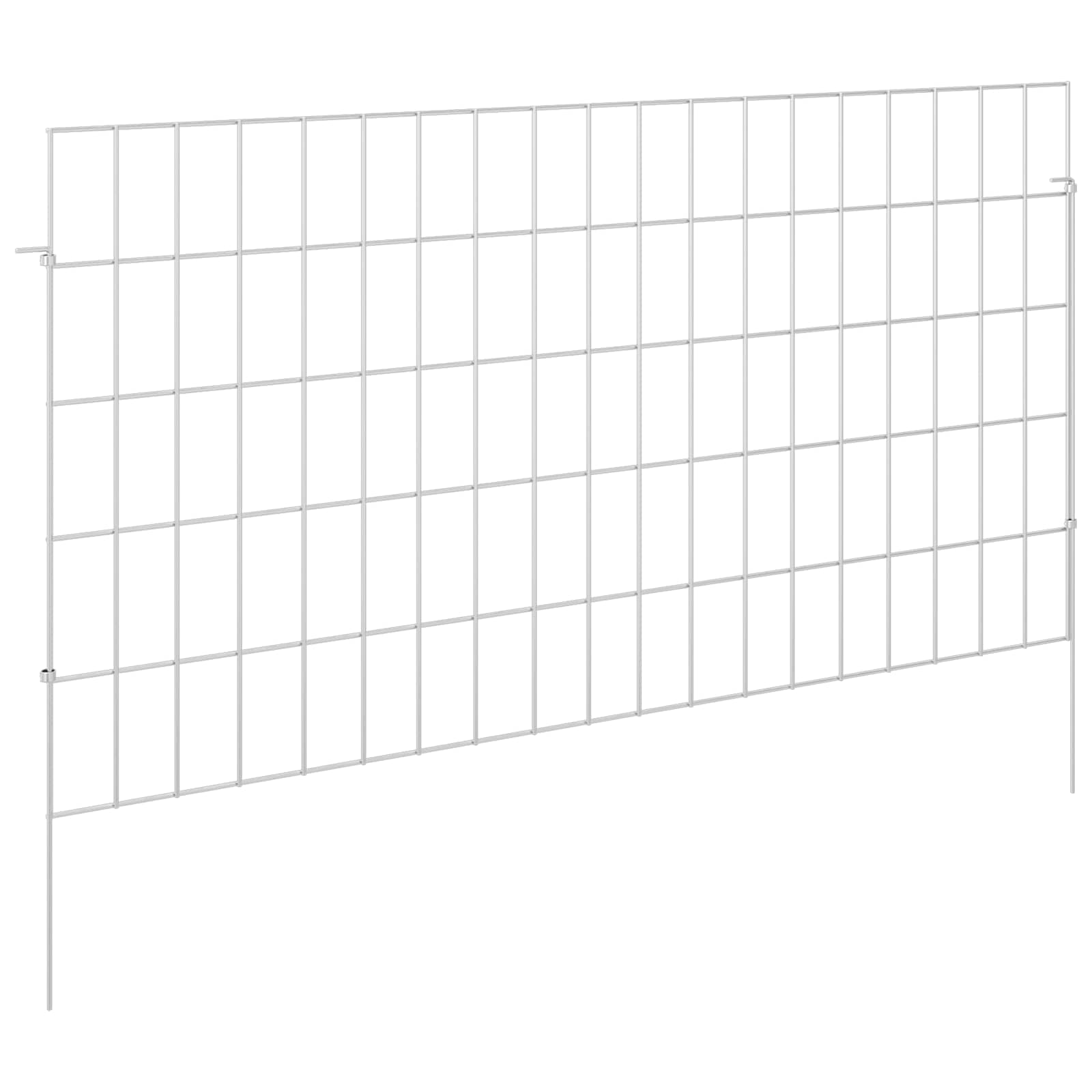 Gartenzaun mit Pfählen 12 pcs 35 x 30 cm Mesh Verzinkter Stahl