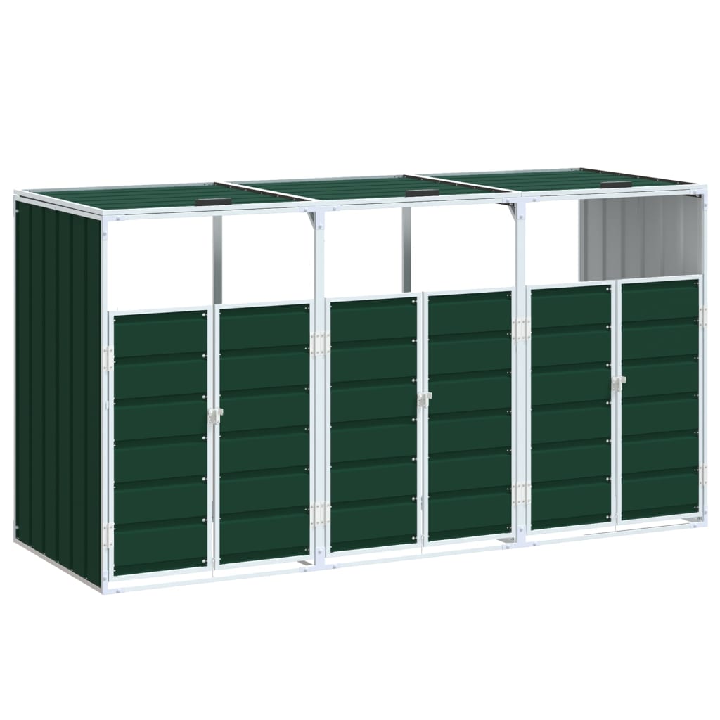 Mülltonnenbox für 1 Tonne Grün 72x81x115 cm Stahl