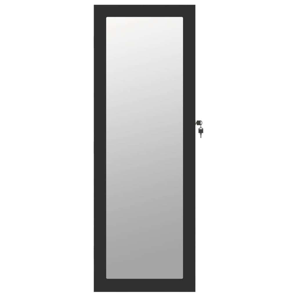 Schmuckschrank mit Spiegel Wandmontage Weiß 37,5x10x106 cm