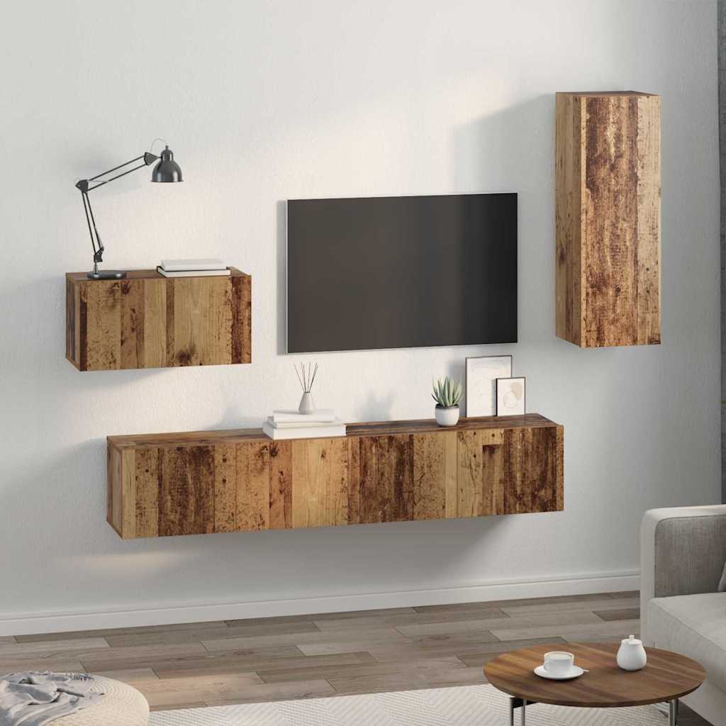 4-tlg. TV-Schrank-Set Sonoma-Eiche Holzwerkstoff