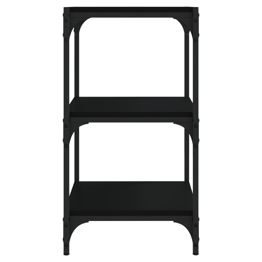 Bücherregal Schwarz 40x33x70,5 cm Holzwerkstoff und Stahl