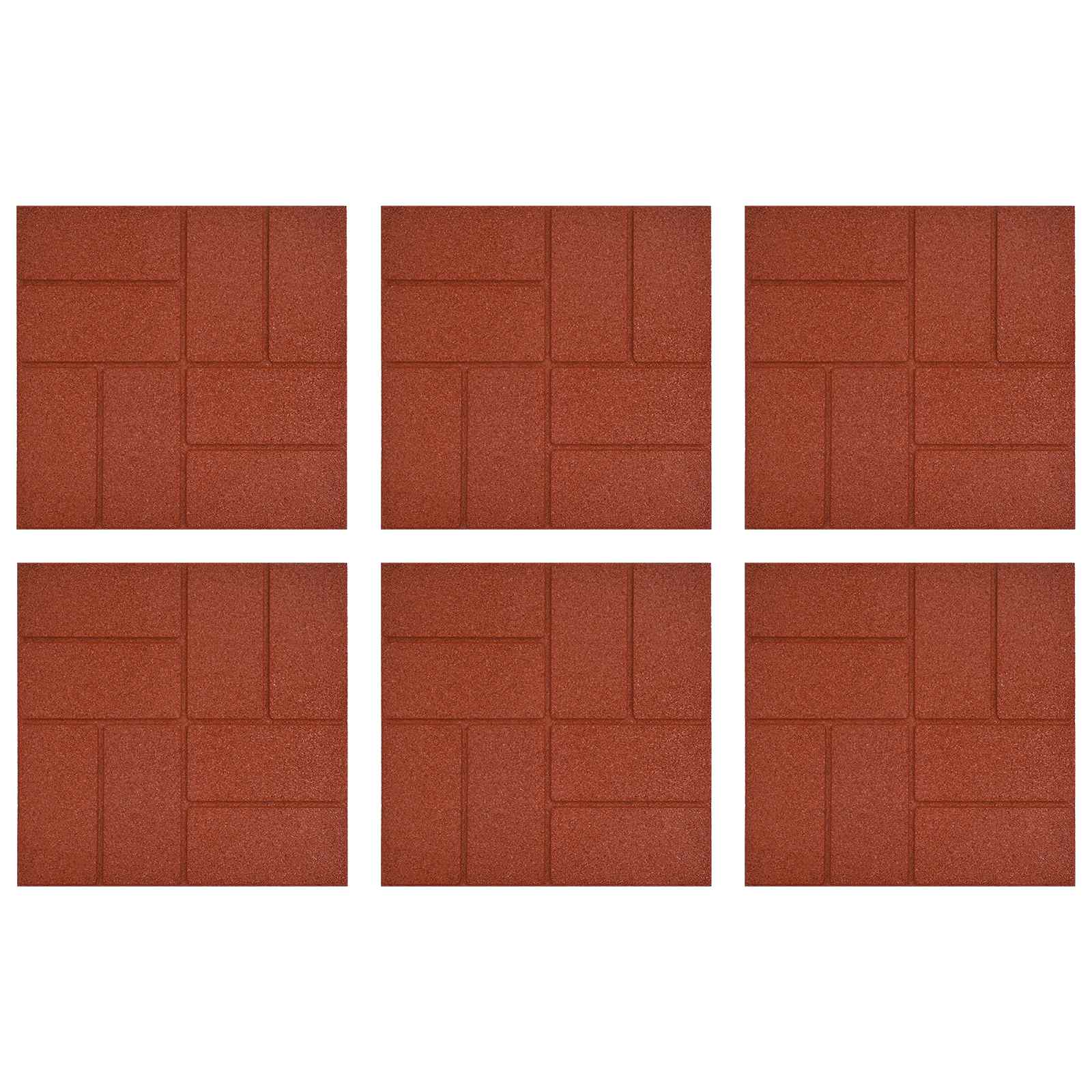 Gehwegstein 6 pcs Schwarz 40,5 x 40,5 x 2 cm Gummi