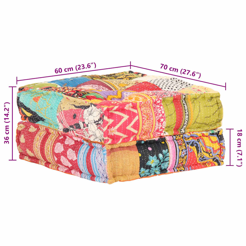 2-Sitzer Modularer Pouf Patchwork Stoff