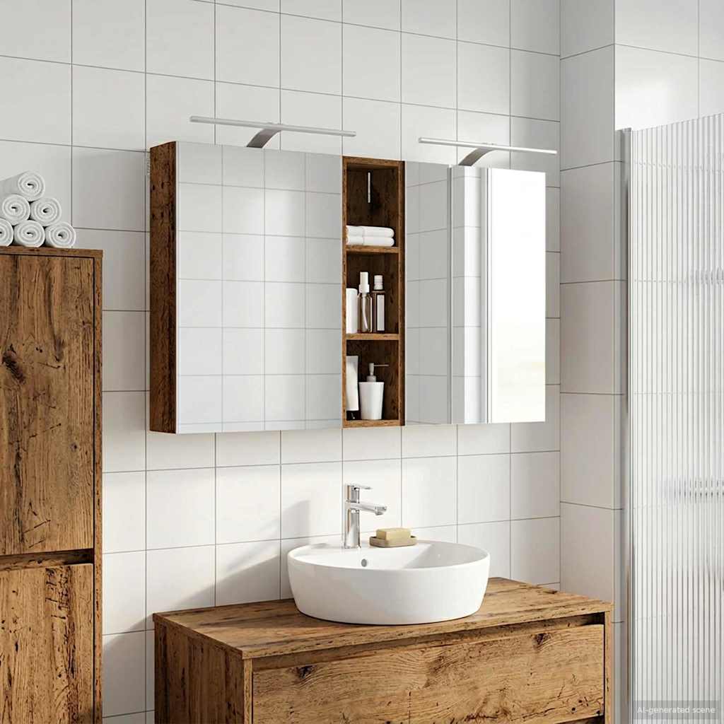 Badezimmerschrank-Set 3 pcs 80 x 10,5 x 50 cm Holzwerkstoff