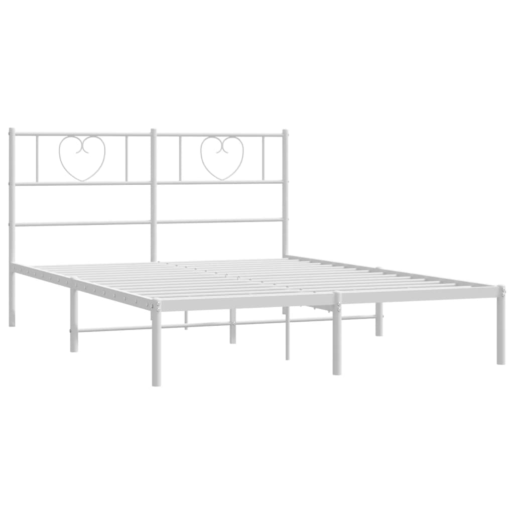 Bettgestell mit Kopfteil Metall Schwarz 100x190 cm