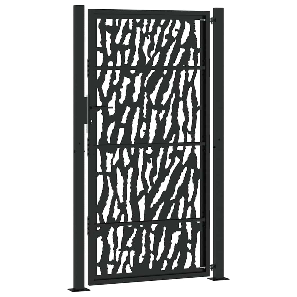Gartentor Schwarz 100x100 cm Stahl Lichtdesign
