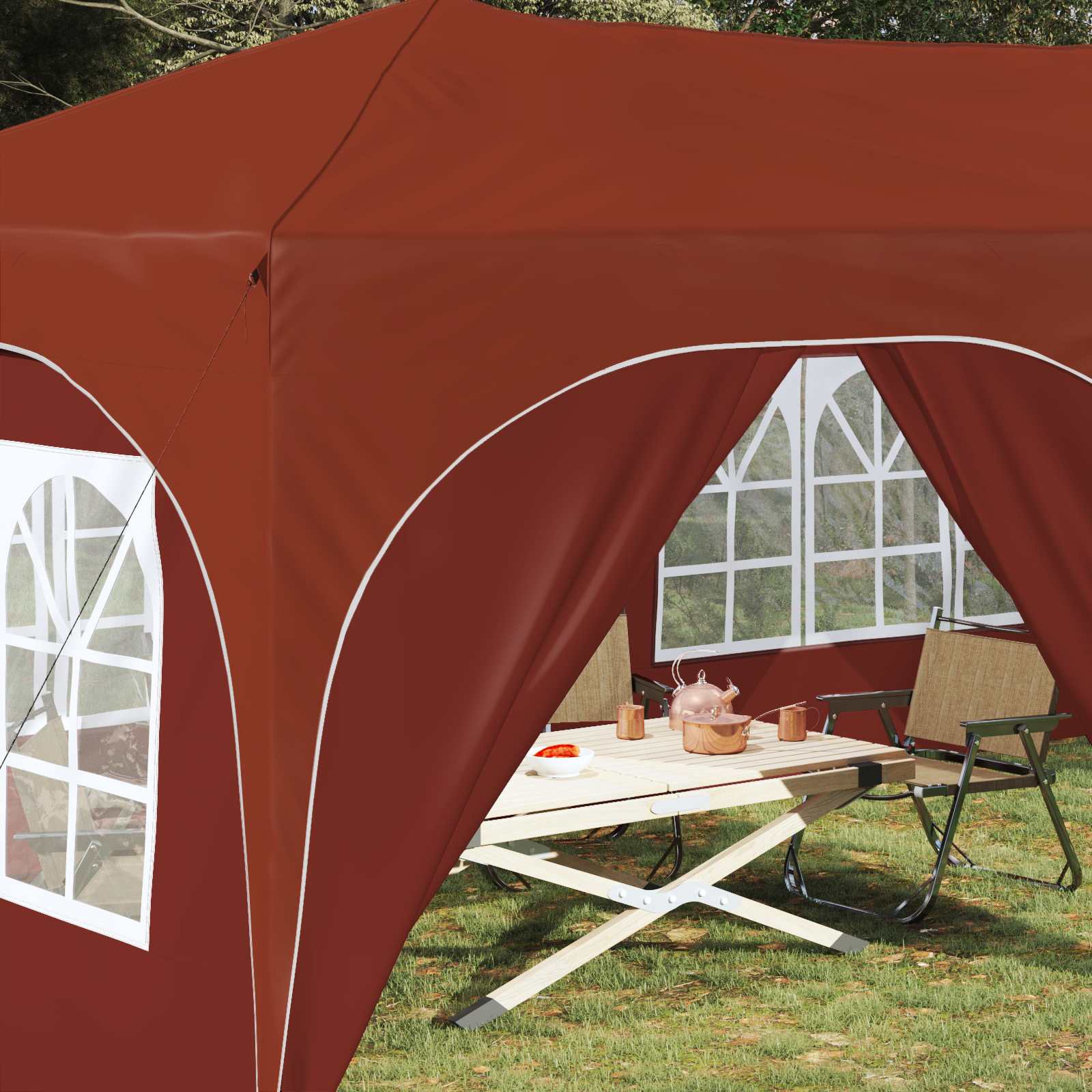 Pop-up Partyzelt 575 x 288 x 245 cm Creme Oxford-Stoff