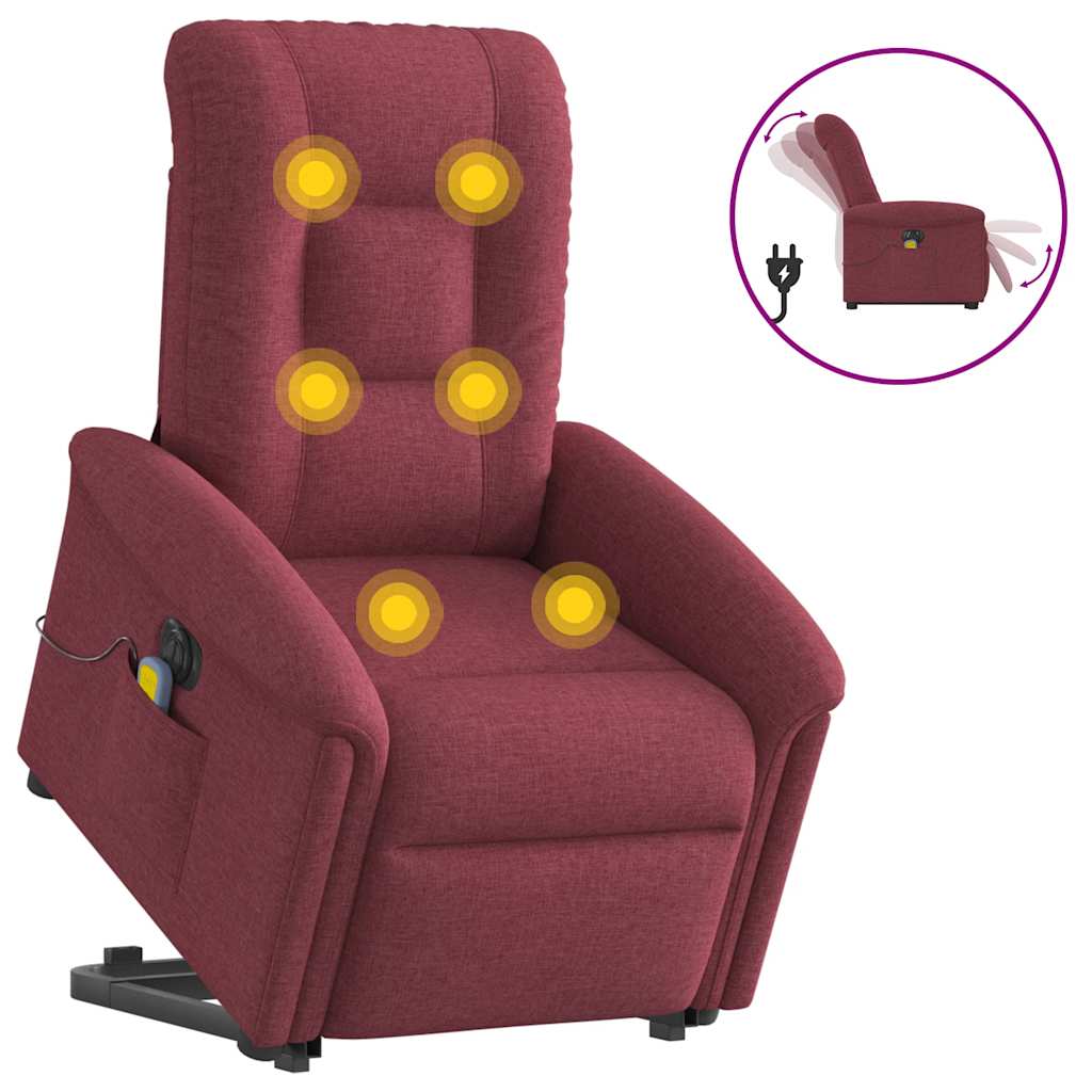 Massagesessel mit Aufstehhilfe Hellgrau Stoff