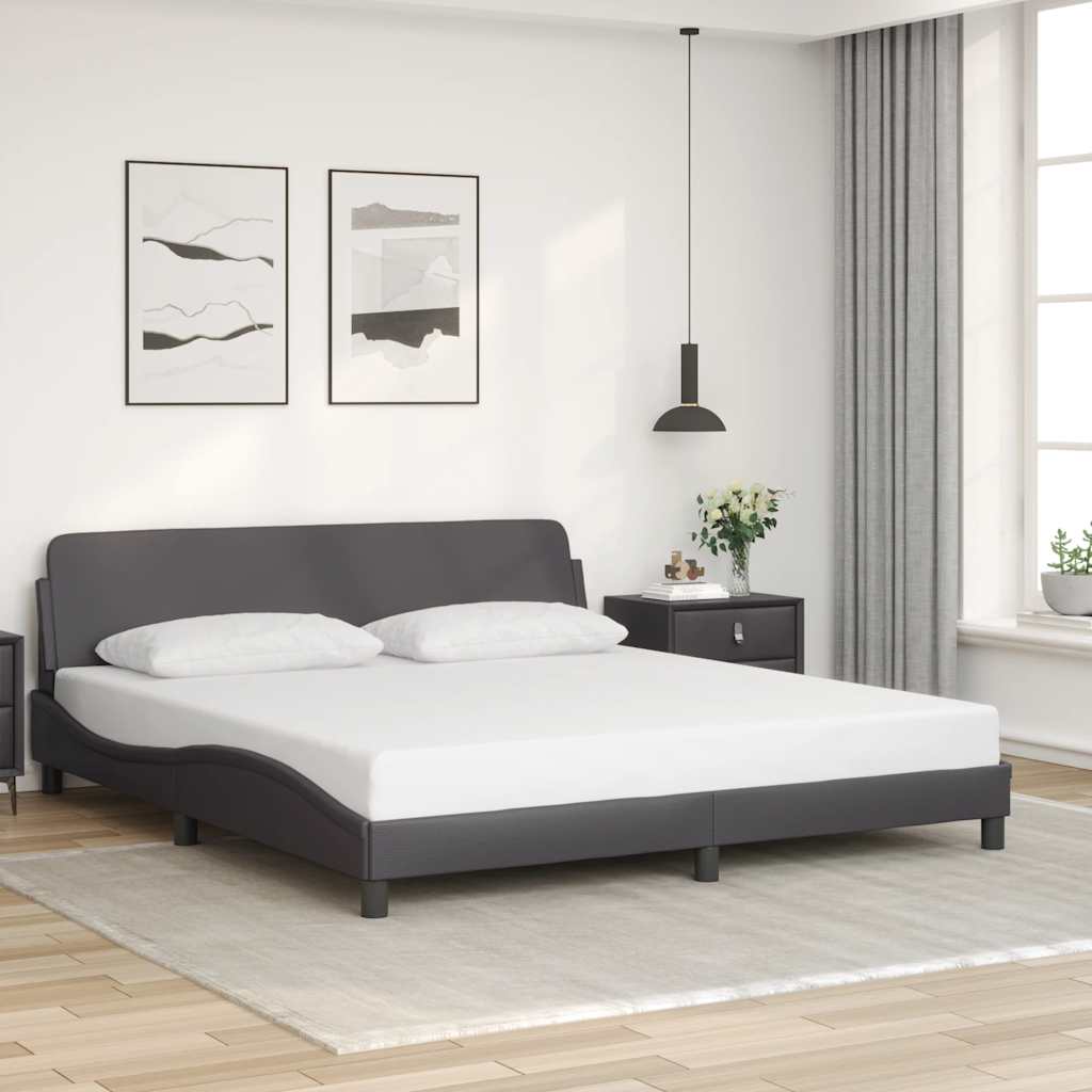 Bettgestell "Dover" Schwarz 80x200 cm Kunstleder