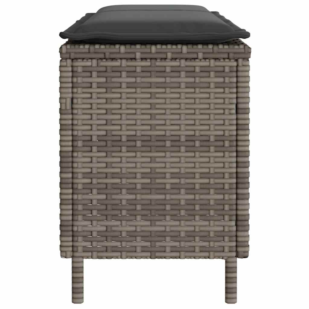 Gartenbank mit Kissen Schwarz 110x30x40,5 cm Poly Rattan