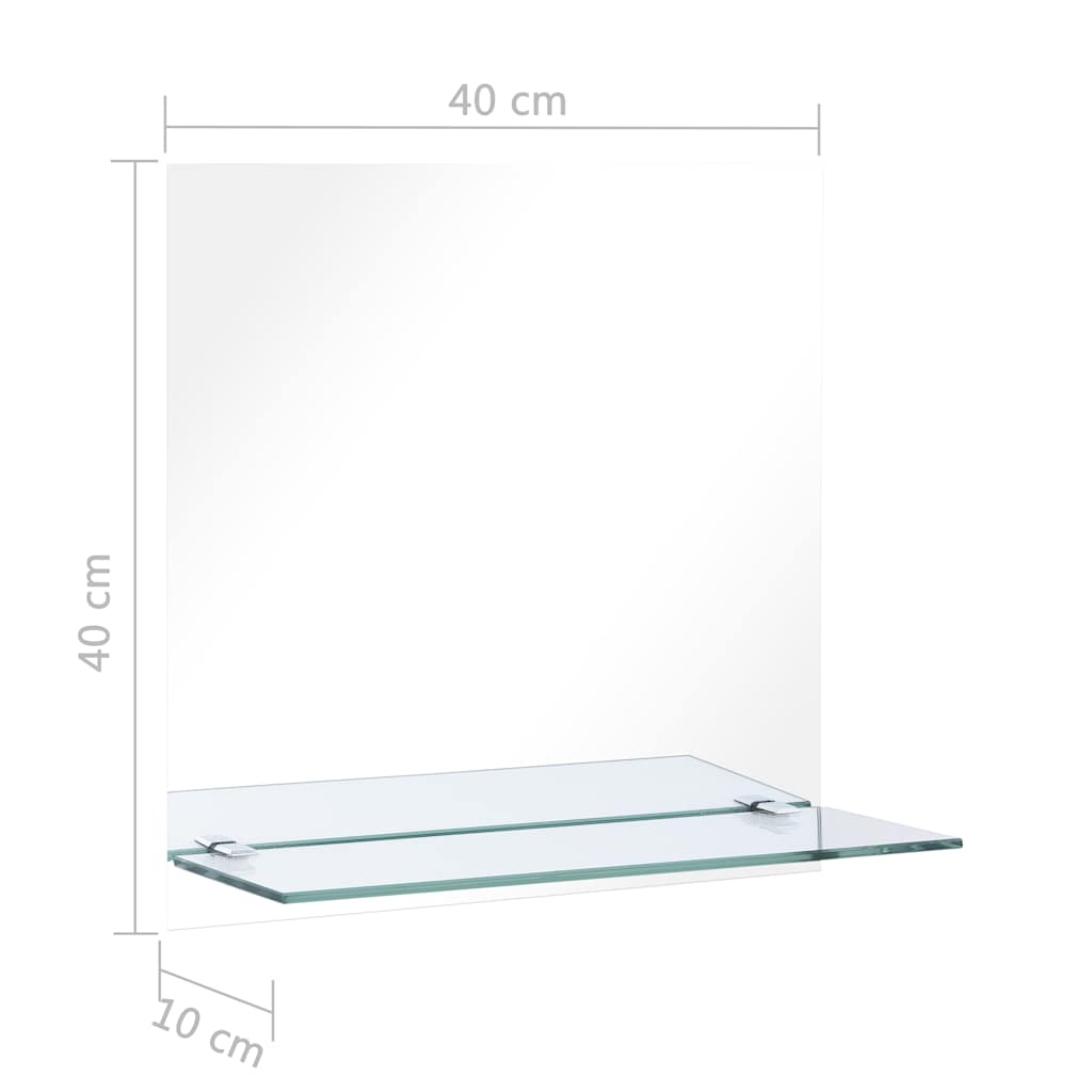 Wandspiegel mit Regal 20×40 cm Hartglas