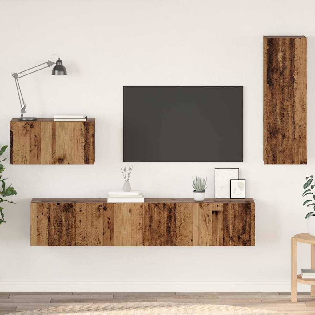 4-tlg. TV-Schrank-Set Sonoma-Eiche Holzwerkstoff