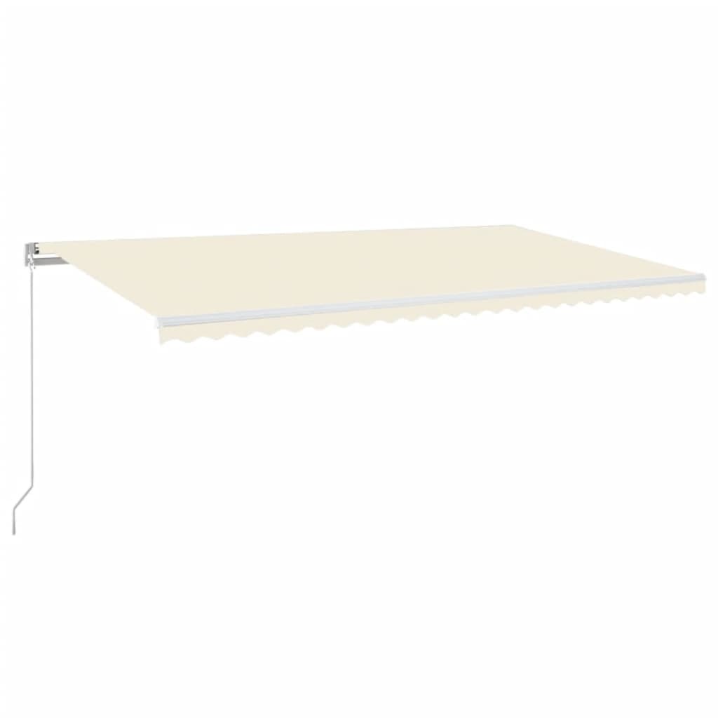 Markise Manuell Einziehbar mit LED 300x250 cm Blau und Weiß