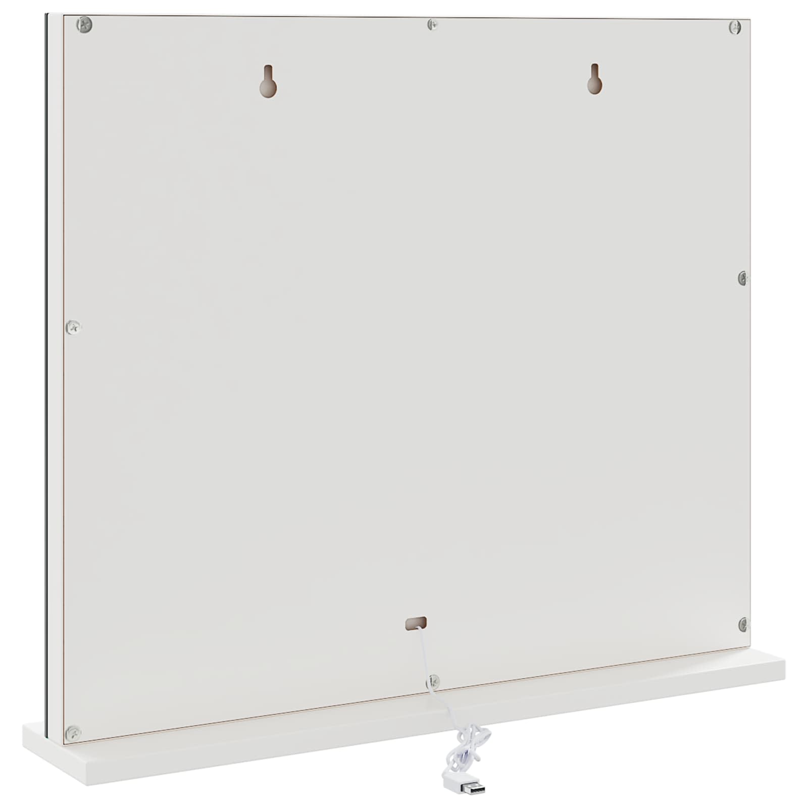 LED Schminkspiegel Weiß 44 x 10 x 53 cm Glas und Stahl