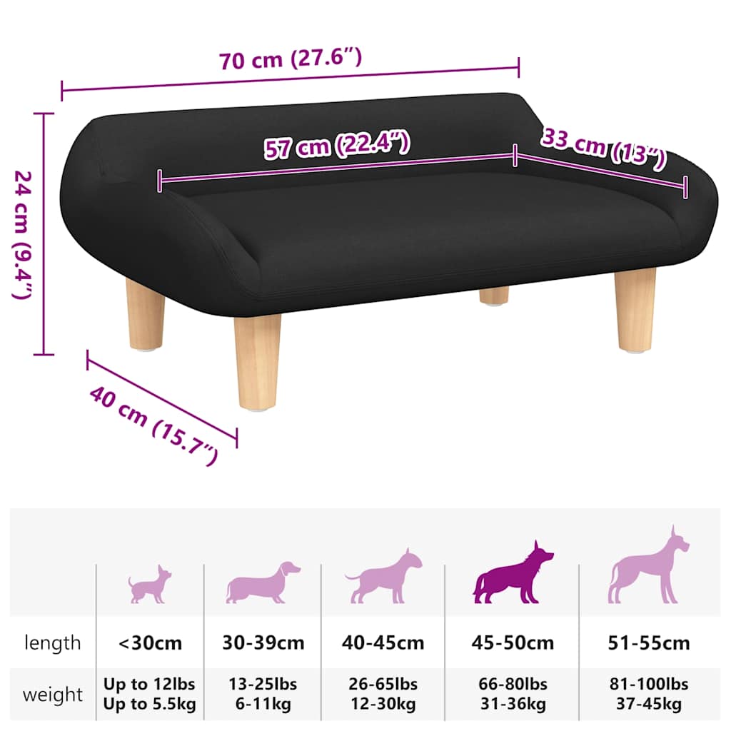 Hundebett Creme 70x40x24 cm Stoff