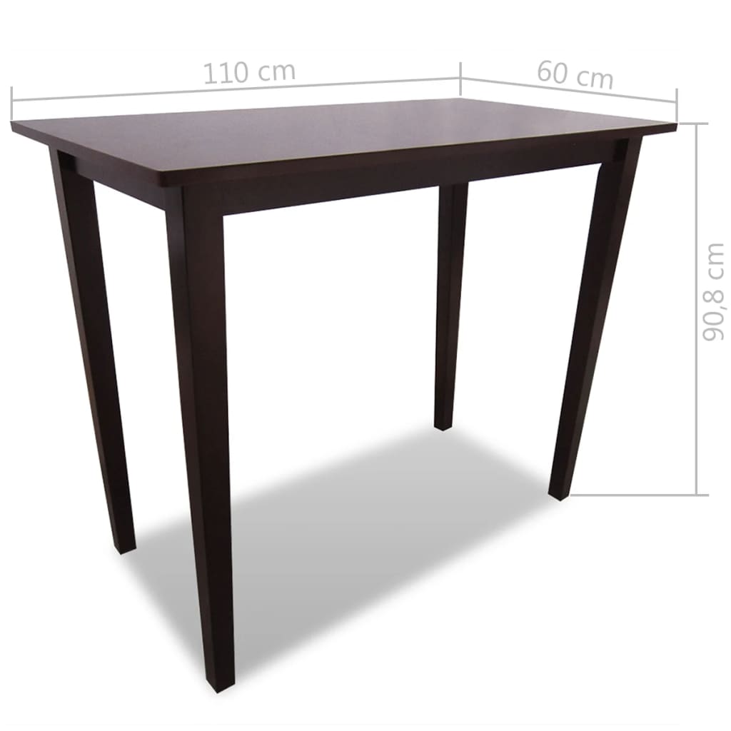 Stehtisch und 4 Barhocker Holz Weiß