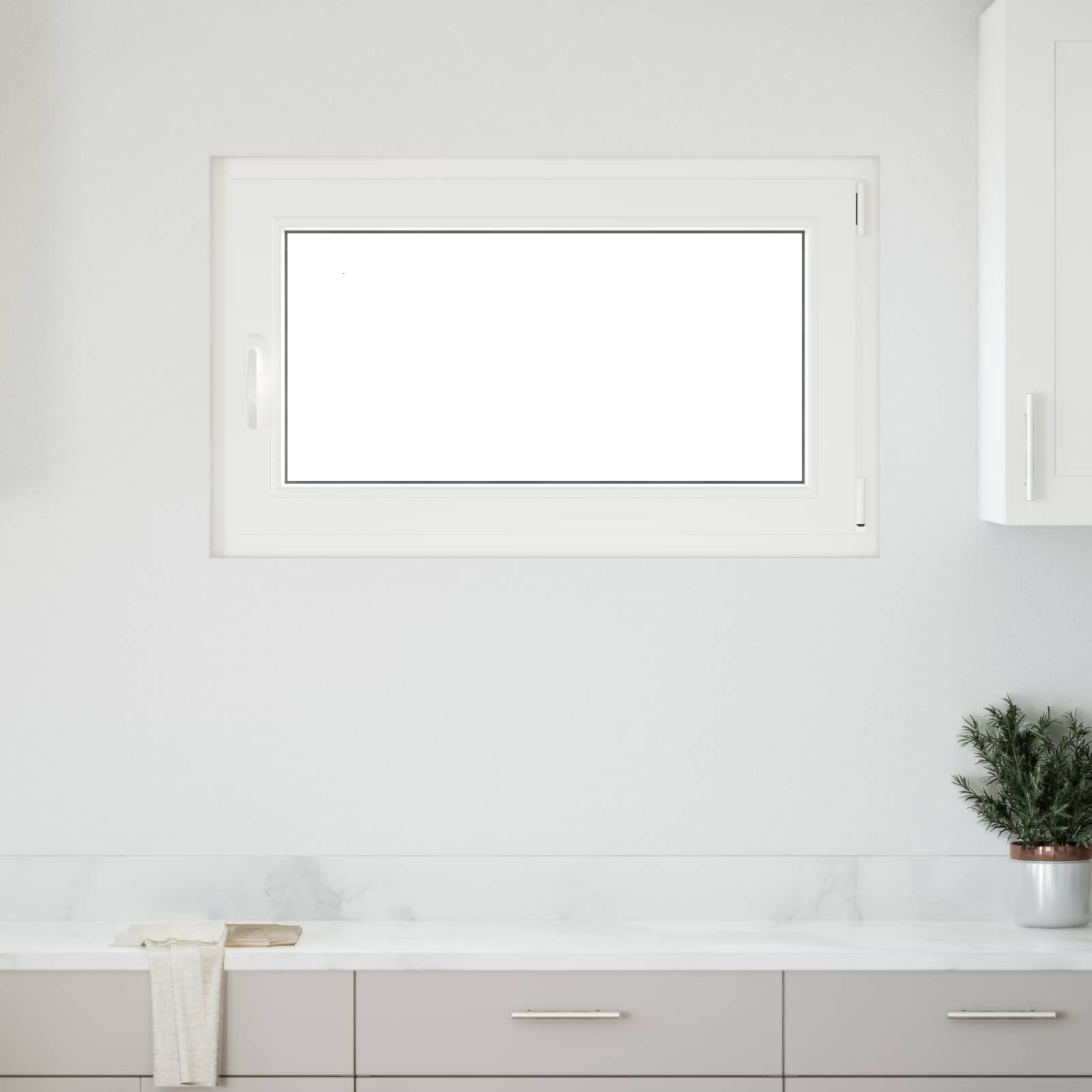 Kellerfenster RISOR 50 x 50 cm PVC und Glas Weiß