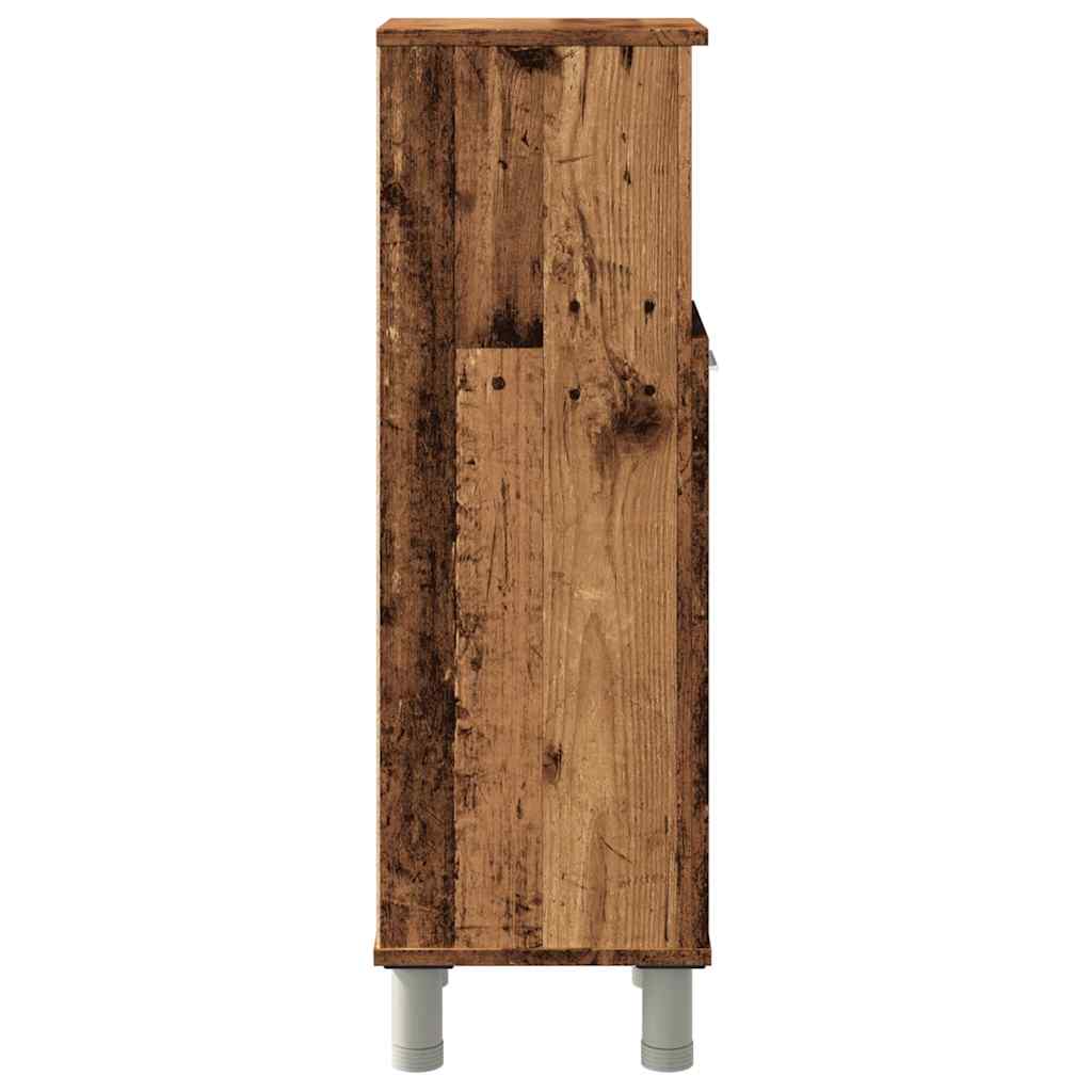 Badezimmerschrank Weiß 30x30x95 cm Holzwerkstoff