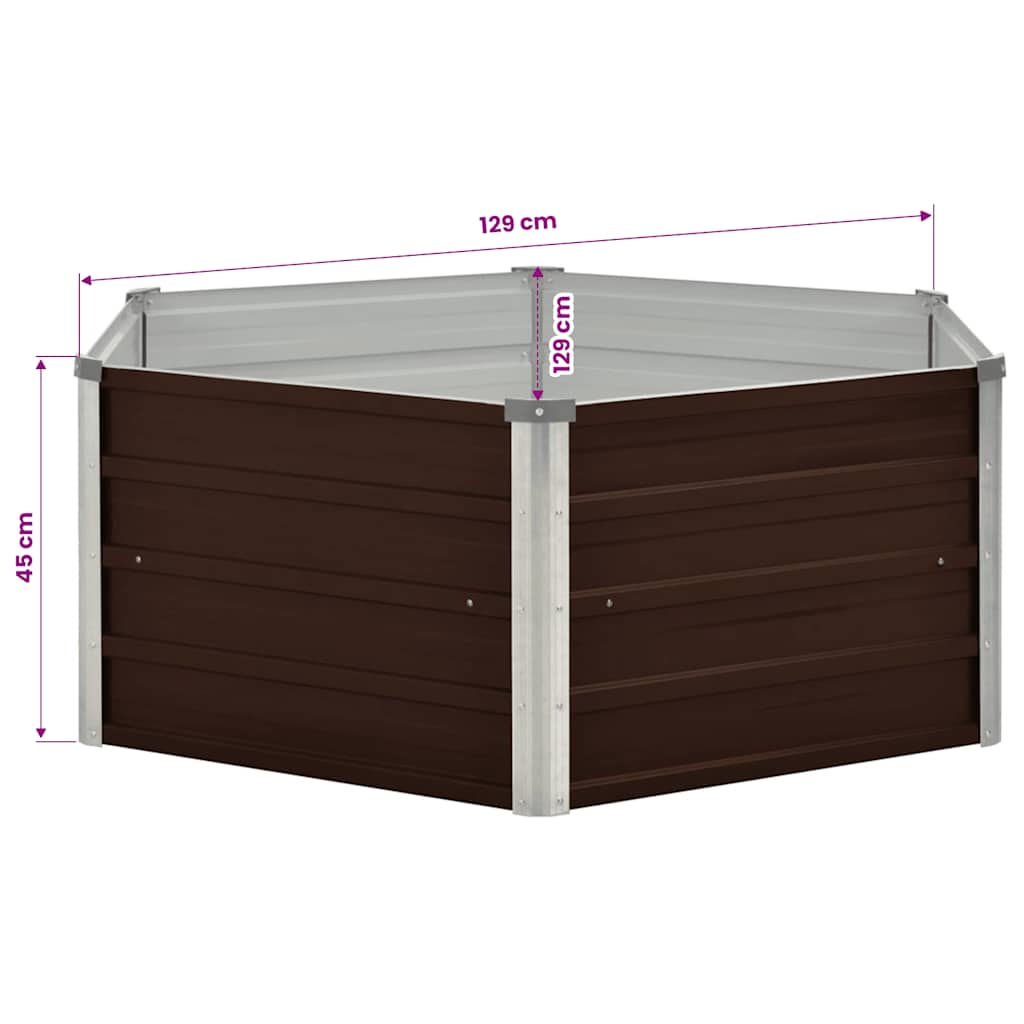 Garten-Hochbeet 129x45 cm Verzinkter Stahl Silber
