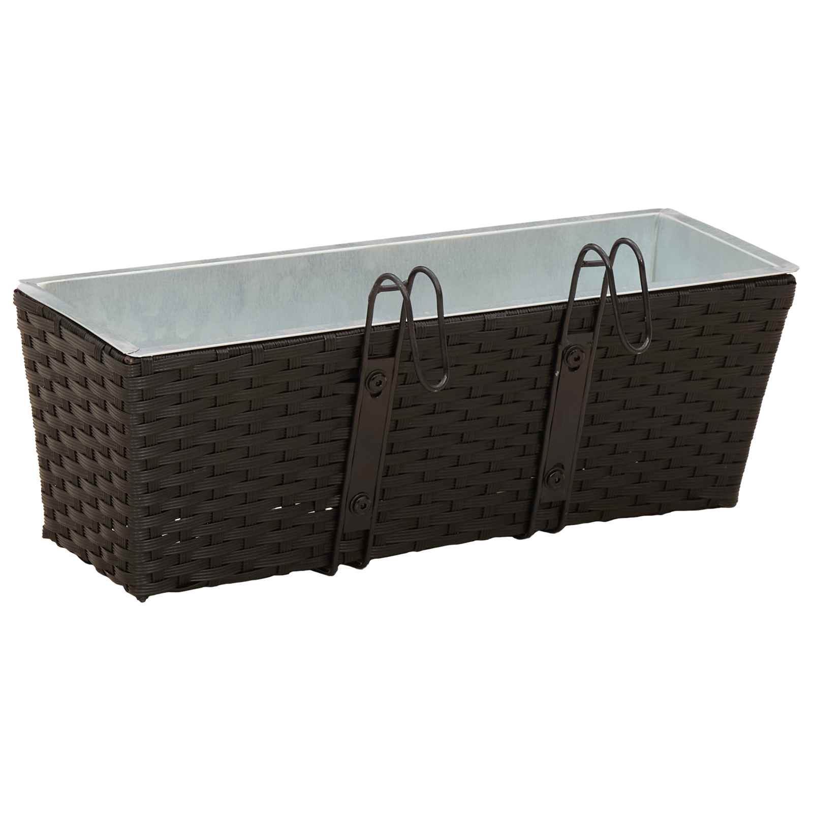 Balkon 2 pcs Schwarz 50 x 17 x 17 cm Metall
