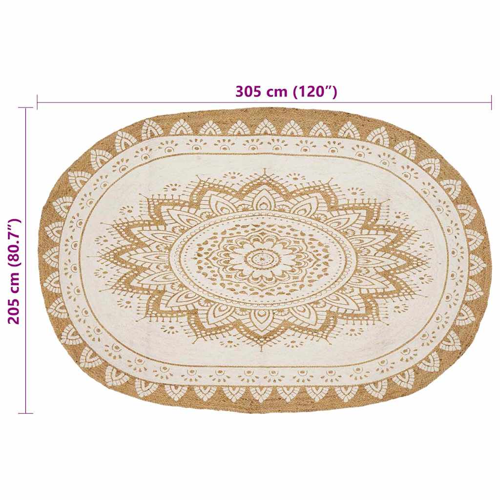 Bereichsteppiche Floral Natur mit weißem Druck 100 x 152 cm
