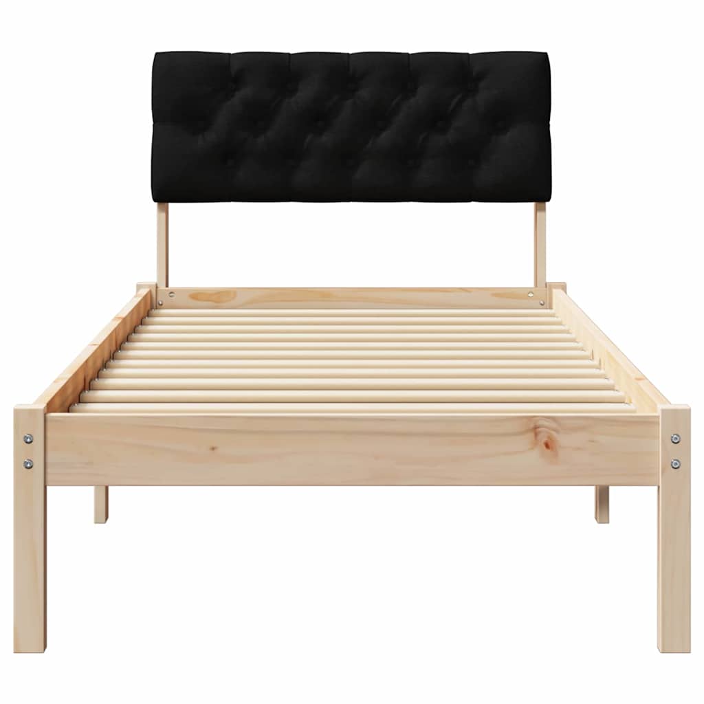 Bettgestell Braun und hellgrau 200 x 200 cm Massivholz Kiefer