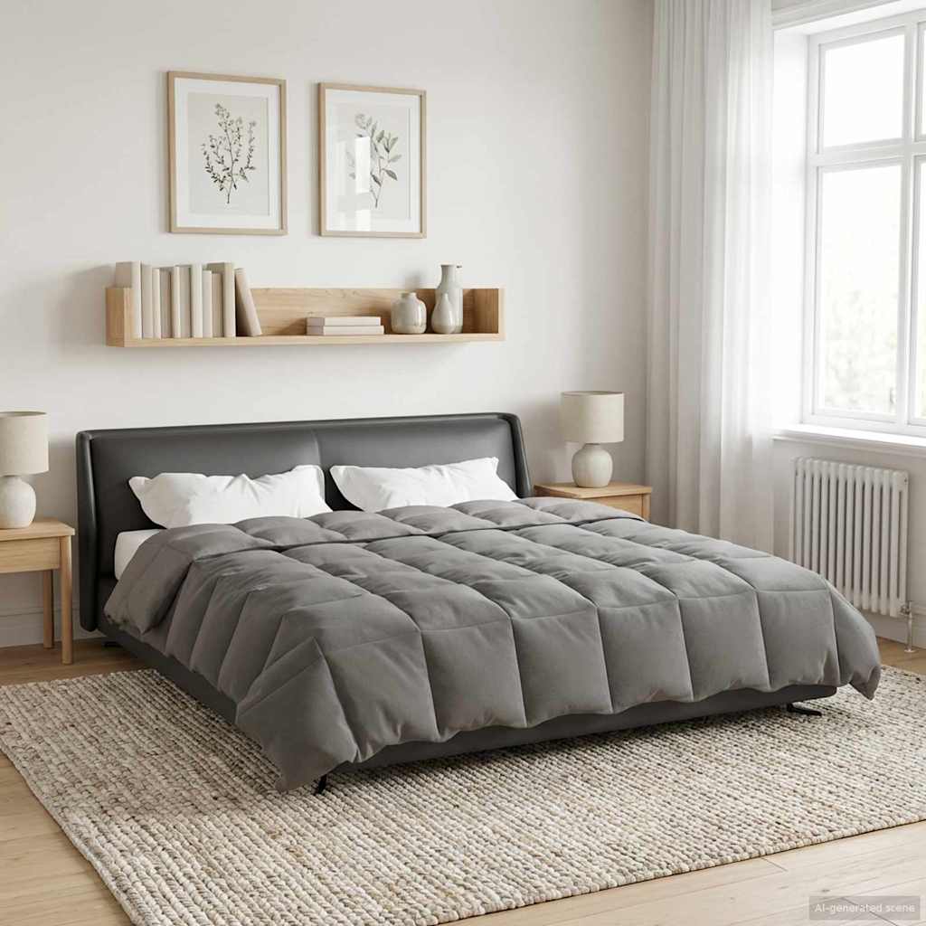 Ganzjahresbettdecke Anthrazit 135 x 200 cm Mikrofaser