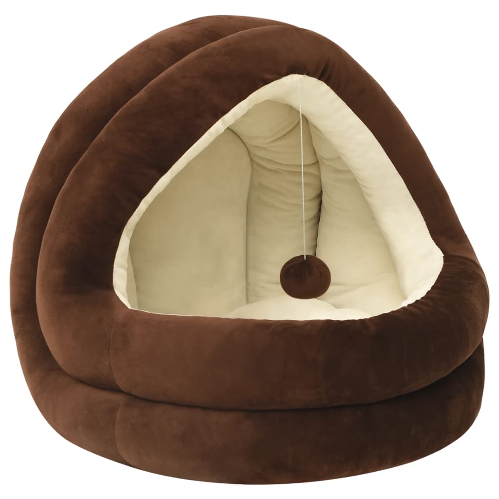 Katzenbett 50x50x45 cm Grau und Creme